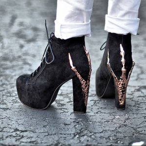 Jeffrey Campbell Lita Claw in Black Suede Copper